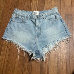 BDG Sky Blue Frayed Hem Jean Shorts